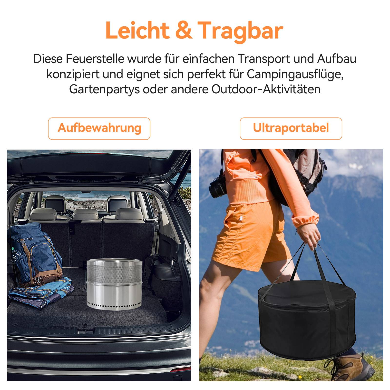 ComfortXL - Brasero Sans Fumée Inox Portable Jardin 50cm Fonction Grill Double Combustion - ComfortXL Outdoor Living - Image 5