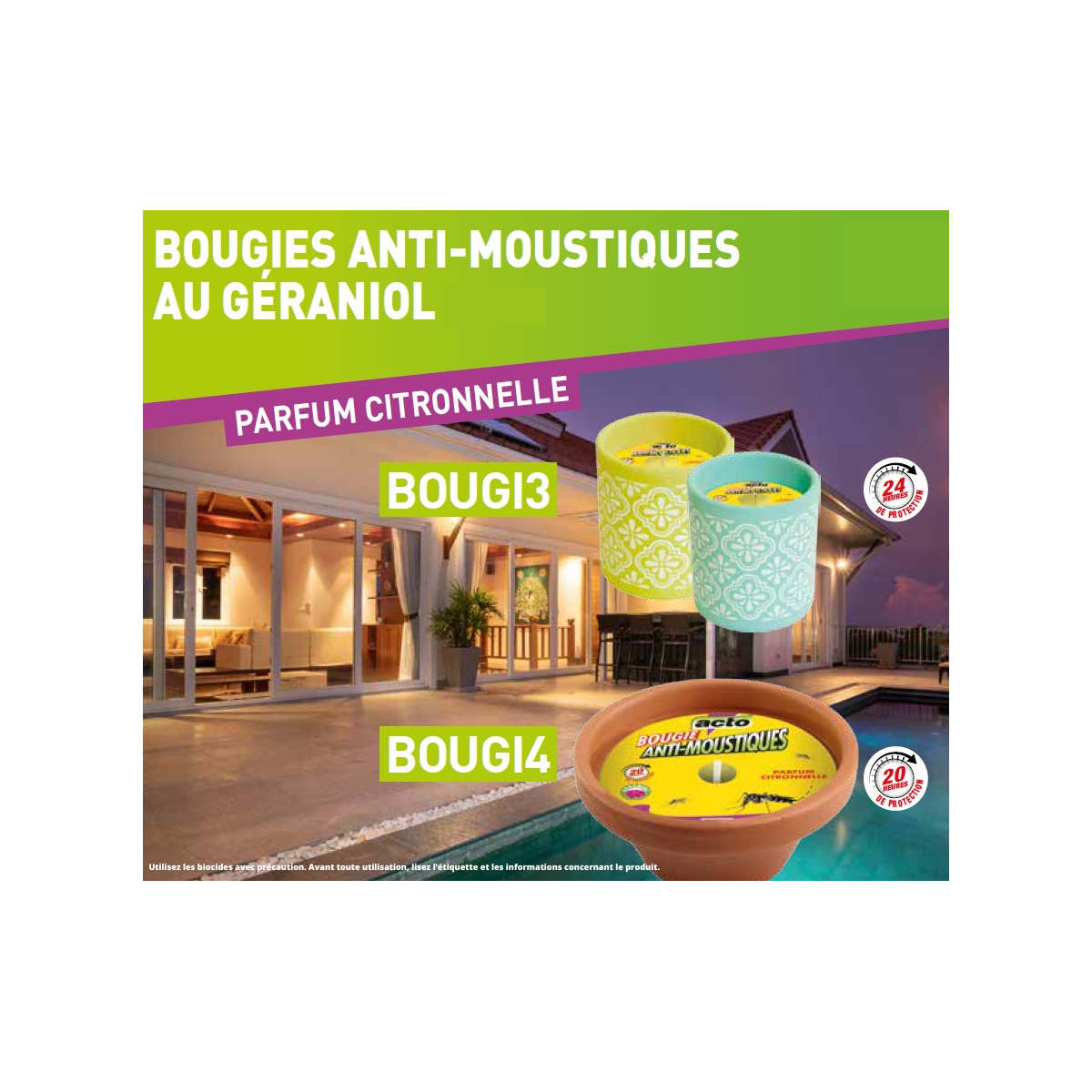 Acto - Bougie Citronnelle Géraniol en Pot de Terre Cuite: Élégance et Protection - Imagen 2