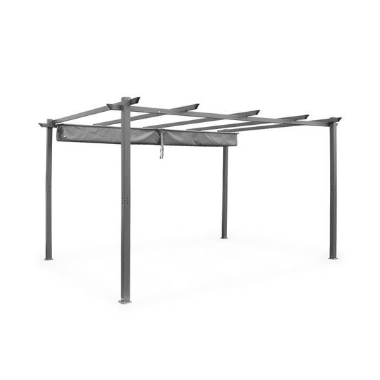 sweeek - Pergola aluminium - Isla 3x4m - Toile grise - Tonnelle idéale pour votre terrasse. toit rétractable. toile coulissante. structure aluminium | sweeek - Image 7