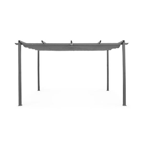 sweeek - Pergola aluminium - Isla 3x4m - Toile grise - Tonnelle idéale pour votre terrasse. toit rétractable. toile coulissante. structure aluminium | sweeek - Image 6