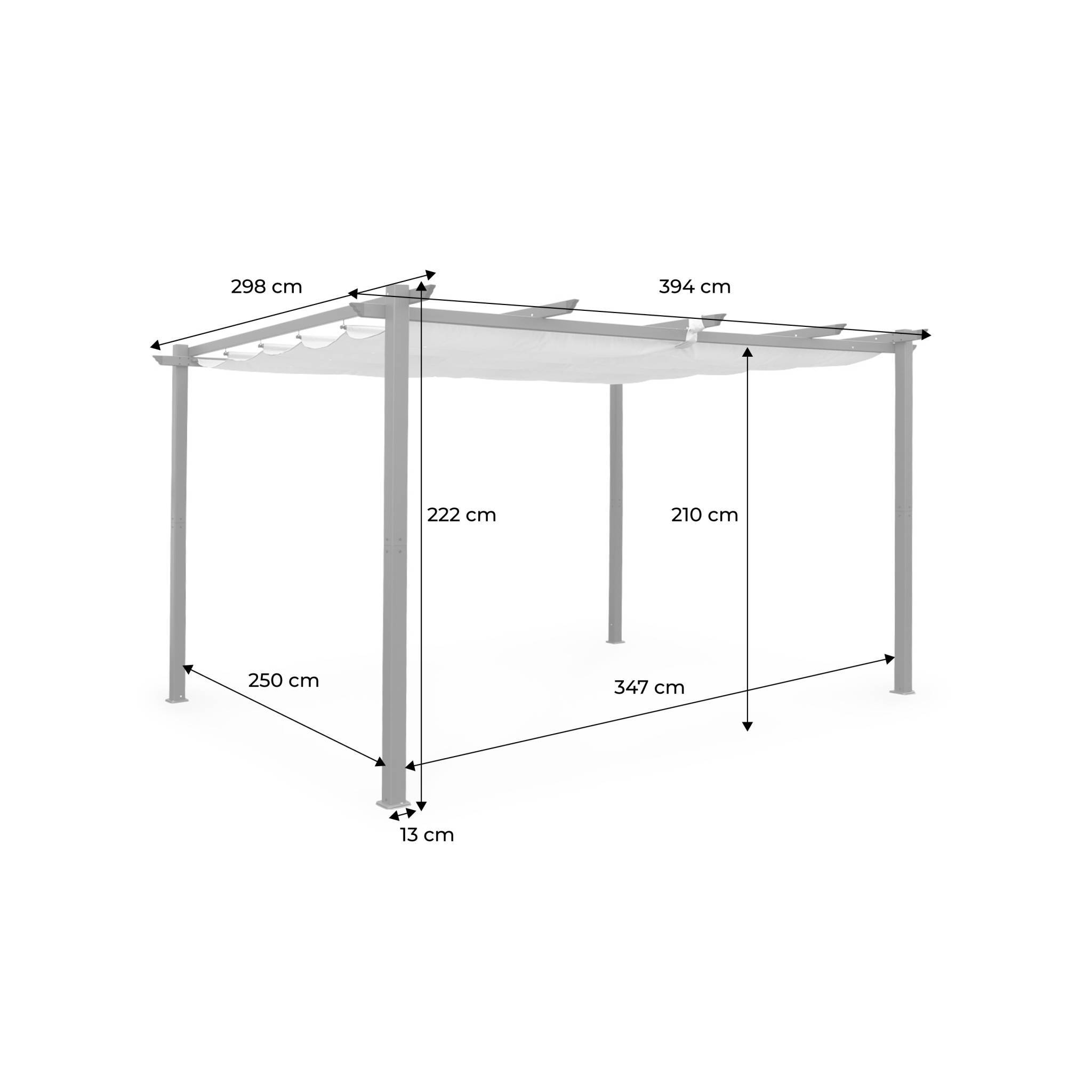 sweeek - Pergola aluminium - Isla 3x4m -  Toile grise - Tonnelle idéale pour votre terrasse. toit rétractable. toile coulissante. structure aluminium | sweeek - Image 4