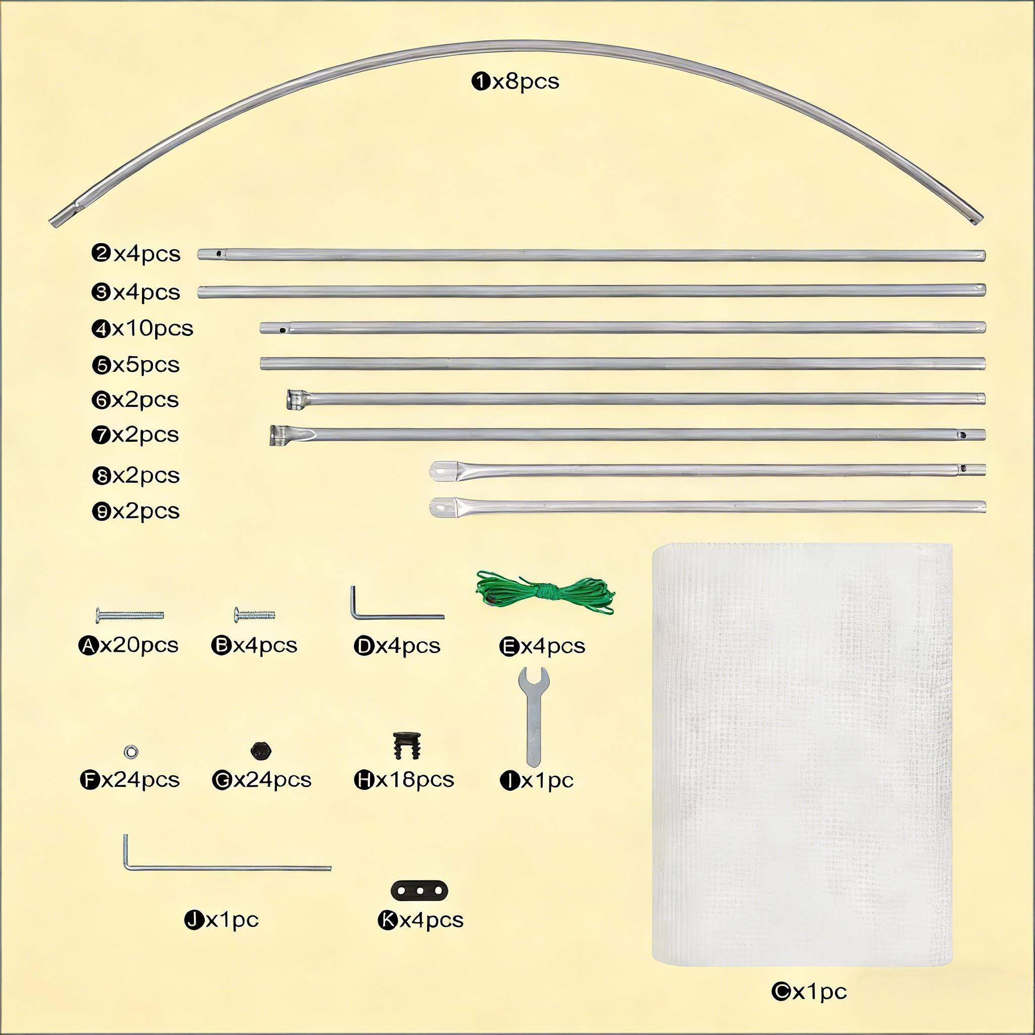 Serre de Jardin Tunnel Acier PE pour Plantes et Tomates Protection Anti-UV 300x200x190cm Blanc - ComfortXL Outdoor Living - Image 3