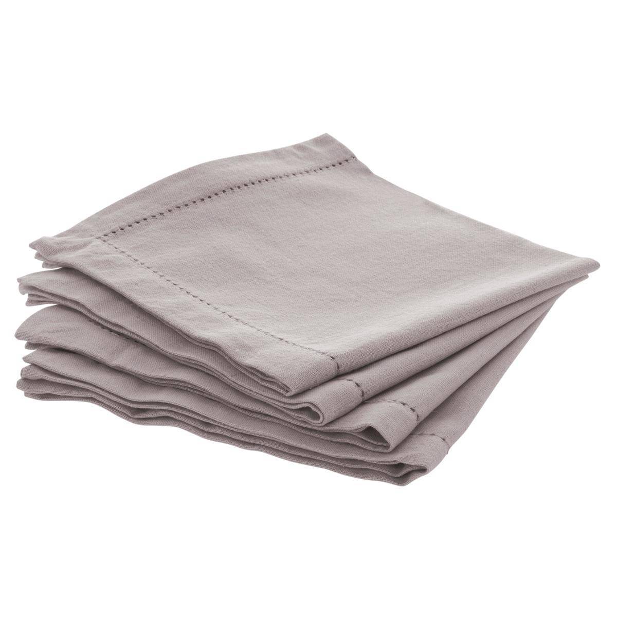 Atmosphera - Lot de 4 serviettes de table "Chambray" gris souris 40x40cm - Atmosphera Créateur d'intérieur - Imagen 1
