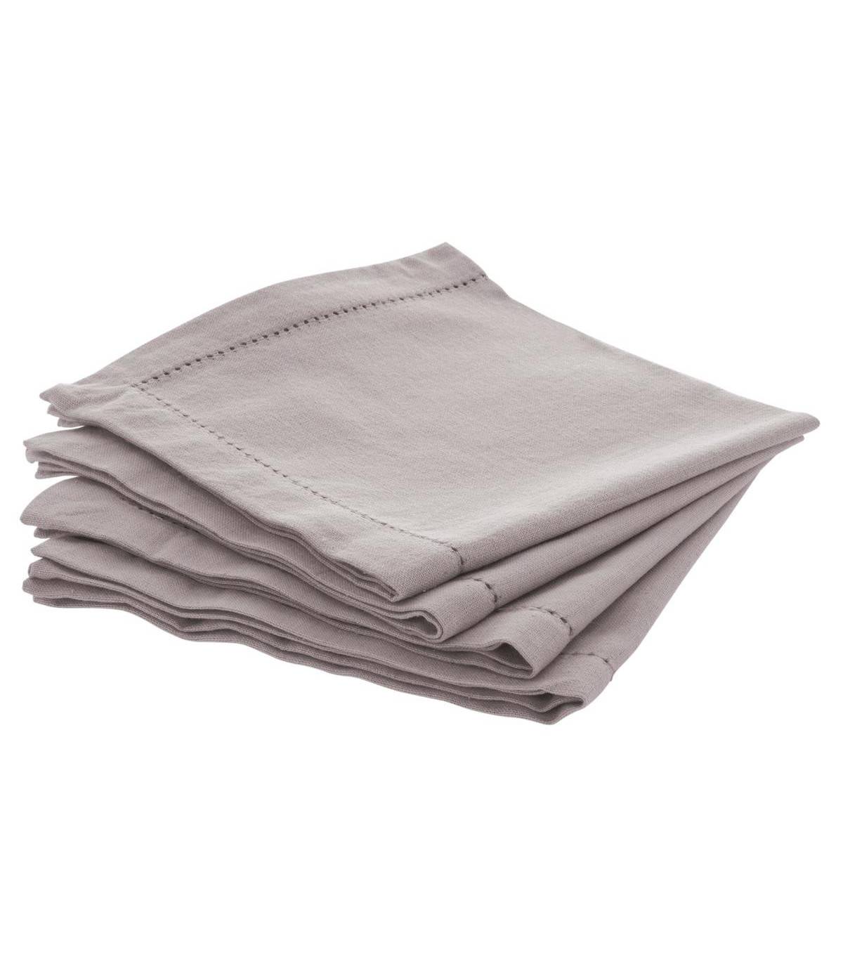 Lot de 4 Serviettes de table en Coton Gris clair 40 x 40 cm - Image 1