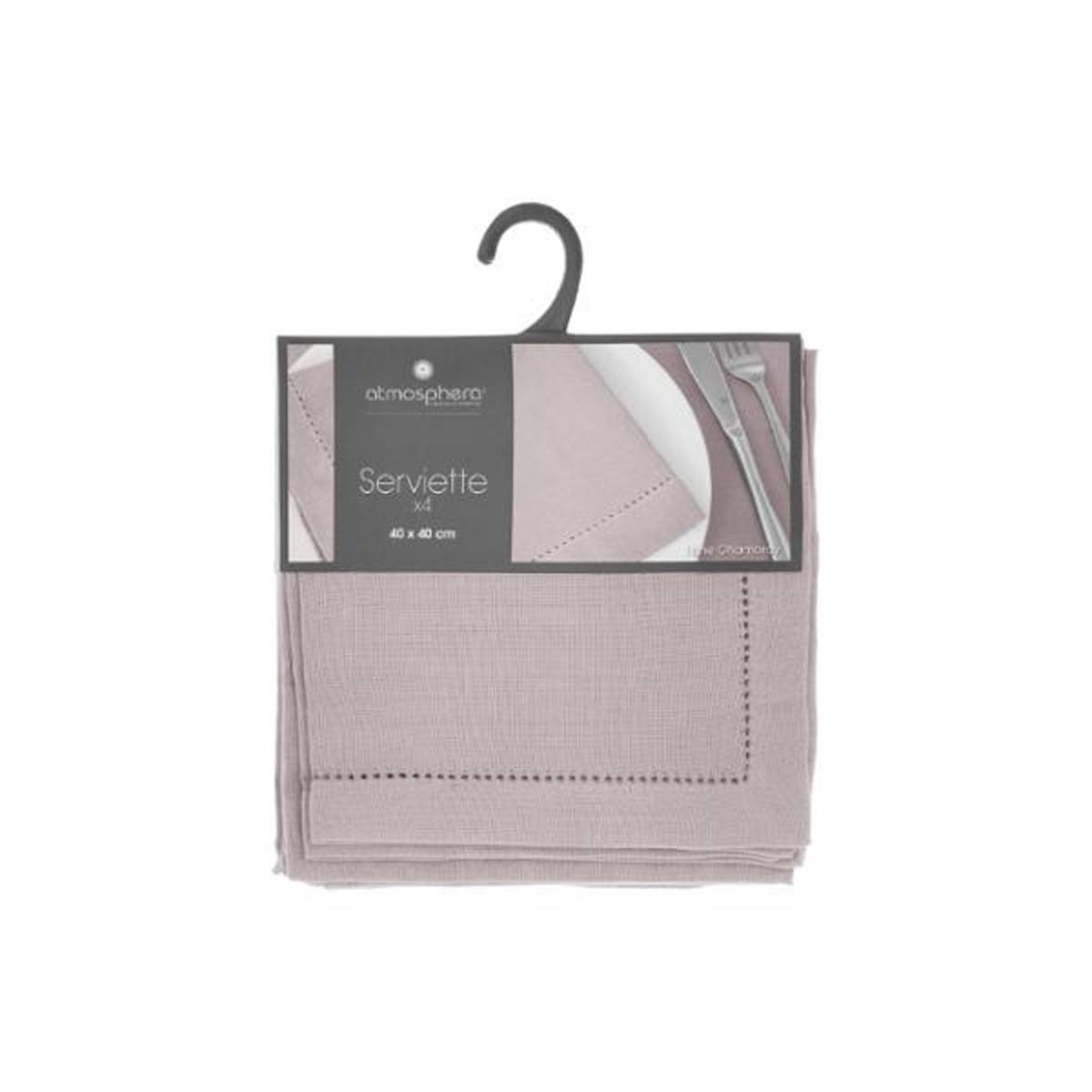 Lot de 4 Serviettes de table en Coton Gris clair 40 x 40 cm - Image 6
