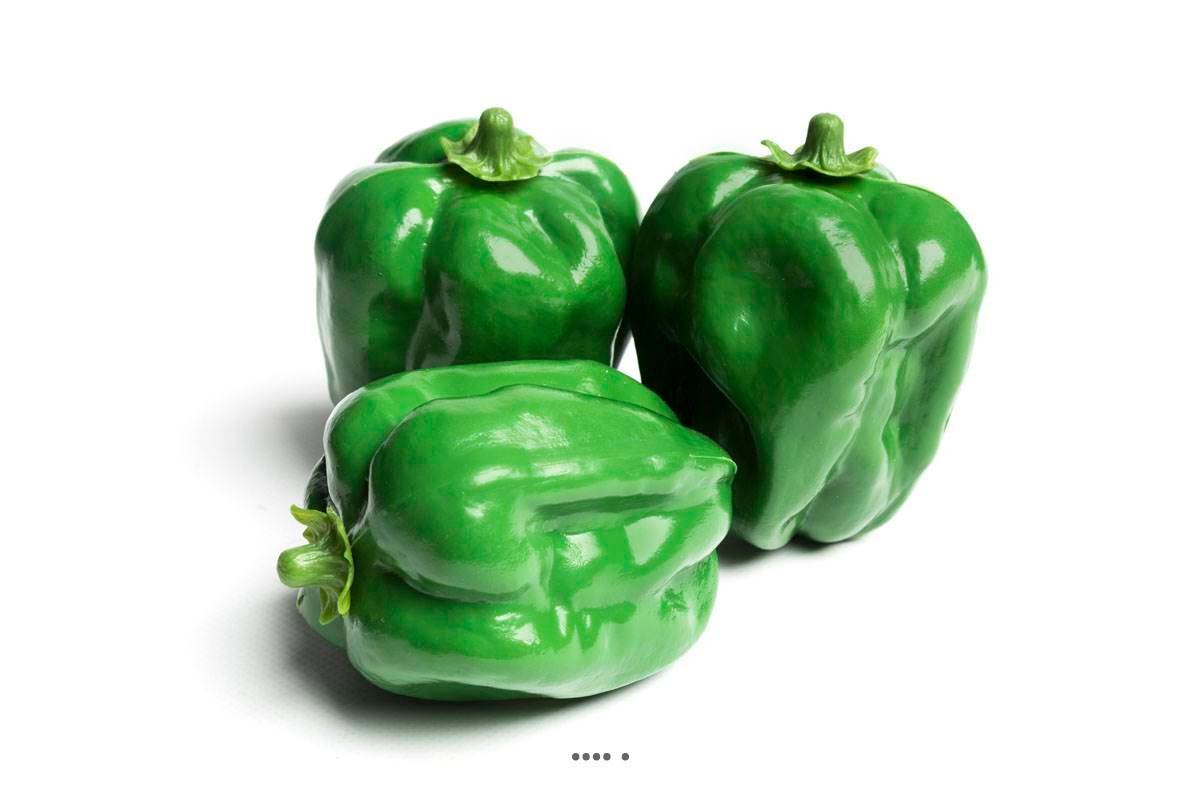 Artificielles - Poivron vert artificiel en lot de 3 en Plastique soufflé H 110x85 mm - Imagen 1
