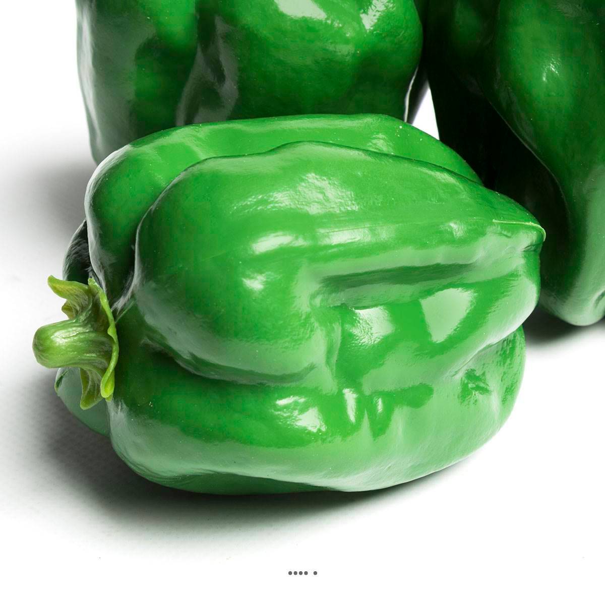 Artificielles - Poivron vert artificiel en lot de 3 en Plastique soufflé H 110x85 mm - Imagen 3
