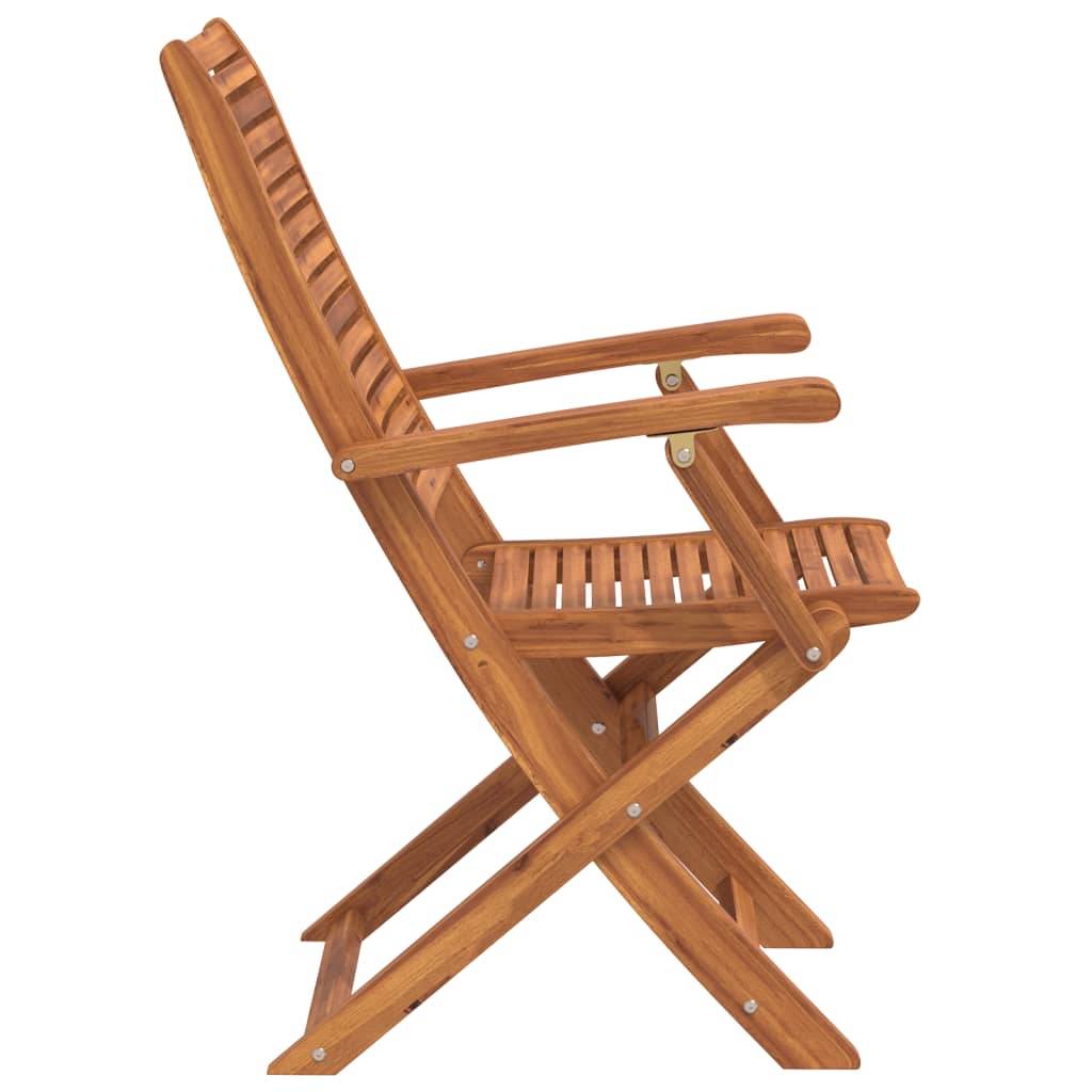Chaises de jardin pliantes bois d'acacia naturel lot de 2 57 x 66 x 95 cm - PANGIVO - Image 5