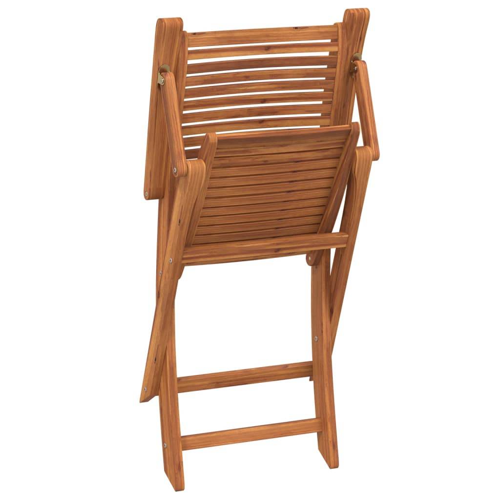 Chaises de jardin pliantes bois d'acacia naturel lot de 2 57 x 66 x 95 cm - PANGIVO - Image 7