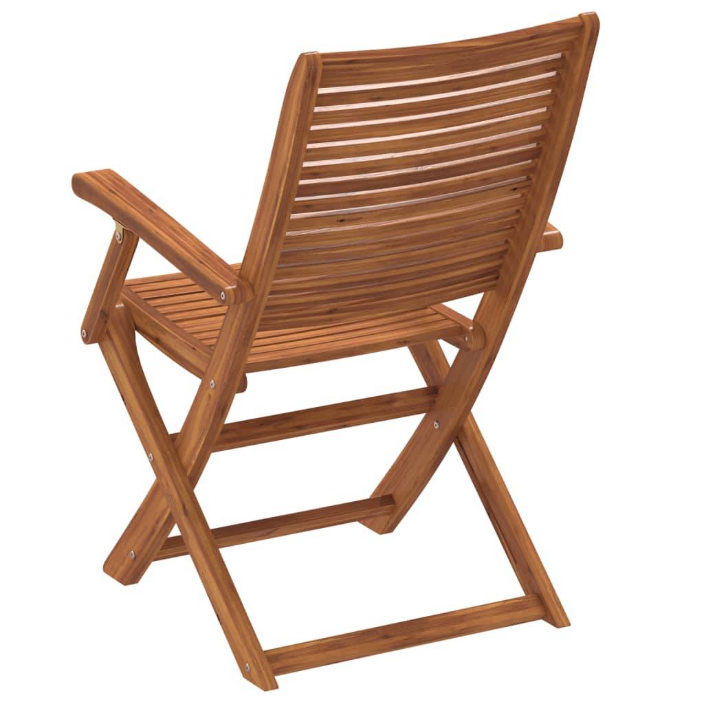 Chaises de jardin pliantes bois d'acacia naturel lot de 2 57 x 66 x 95 cm - PANGIVO - Image 6