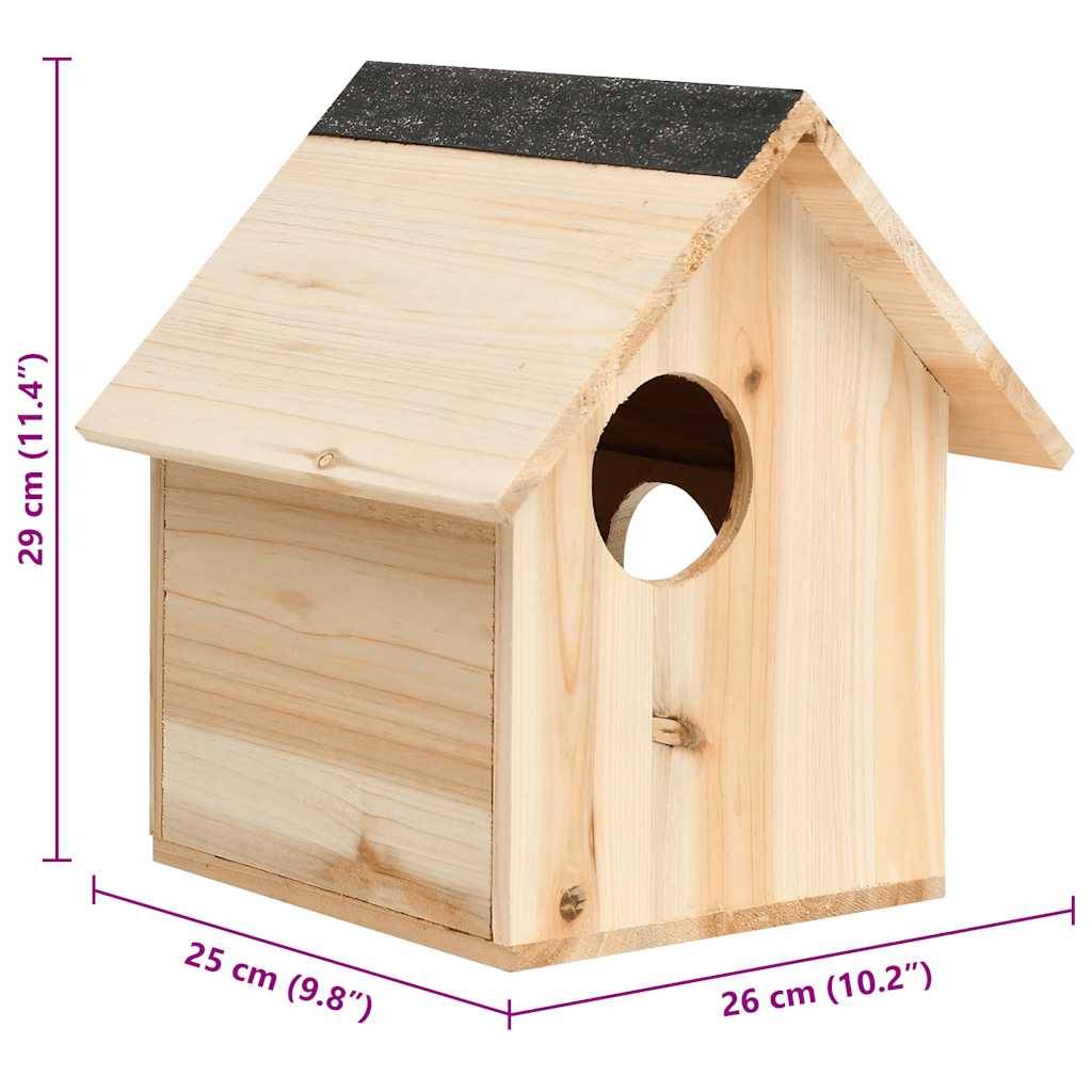Vidaxl - Maison pour écureuils Bois de sapin massif 26x25x29 cm vidaXL 314821 - Imagen 2