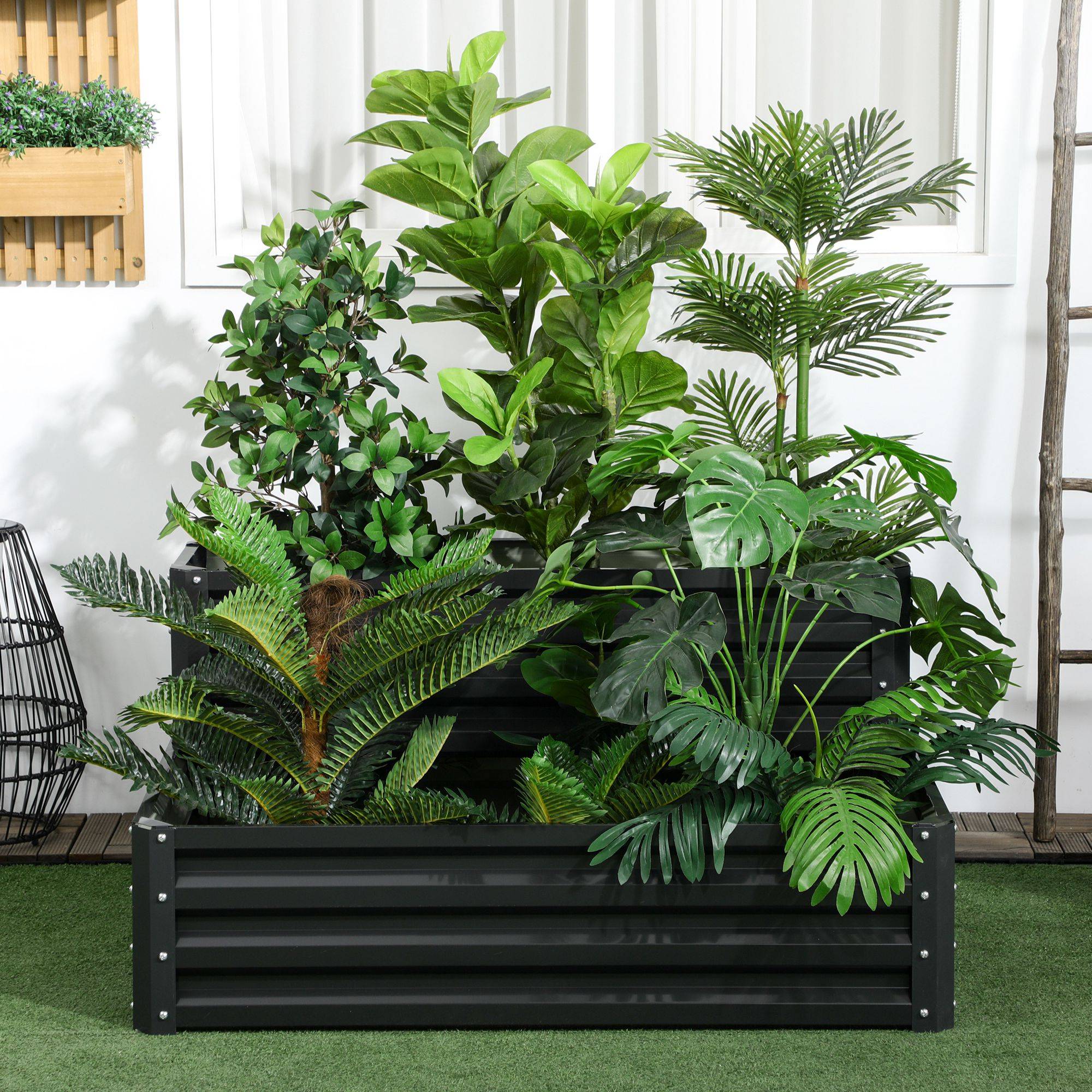 ComfortXL - Carré Potager 2 Étages en Acier Jardin Surélevé pour Légumes et Herbes 120x101x58cm - ComfortXL Outdoor Living - Image 9