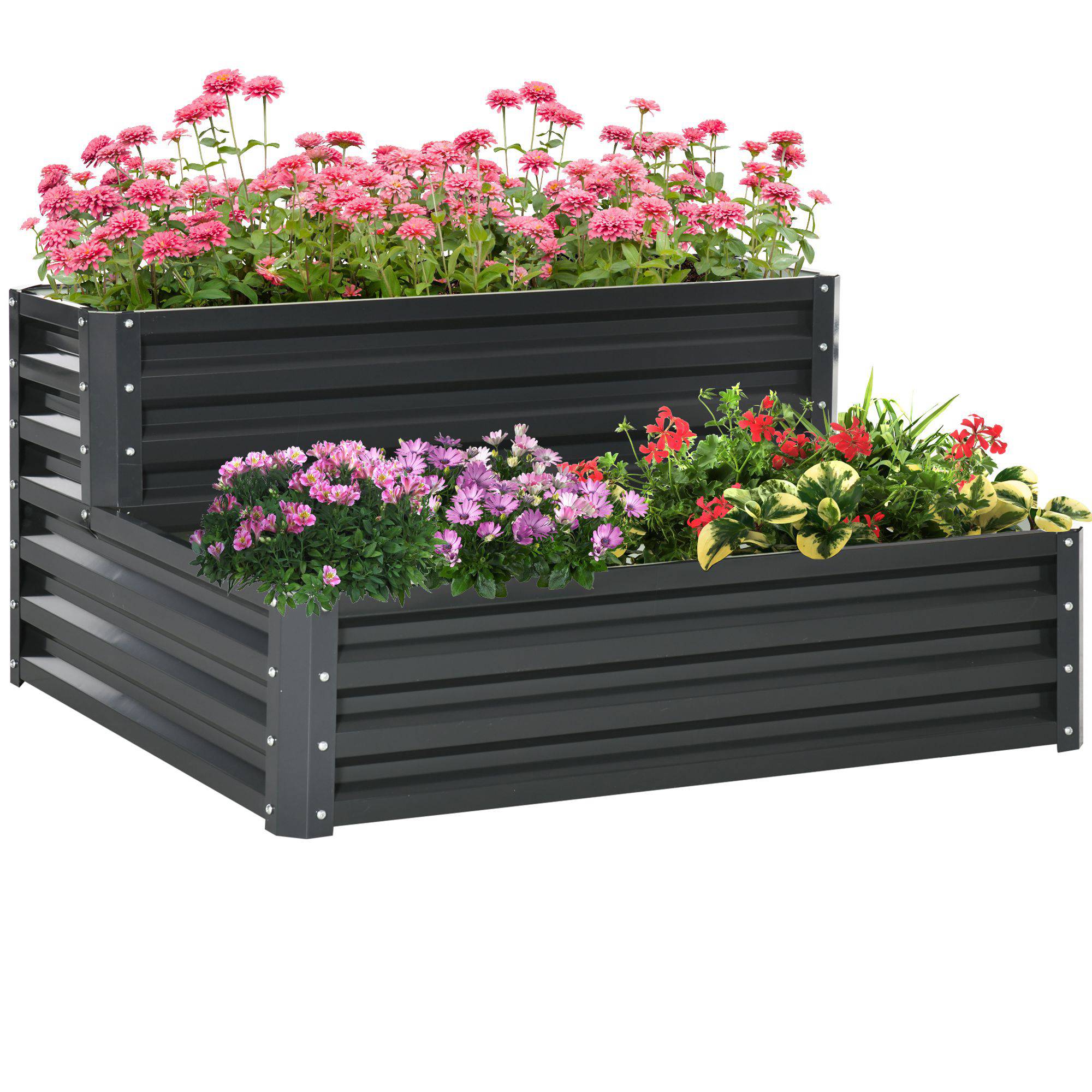 ComfortXL - Carré Potager 2 Étages en Acier Jardin Surélevé pour Légumes et Herbes 120x101x58cm - ComfortXL Outdoor Living - Image 1