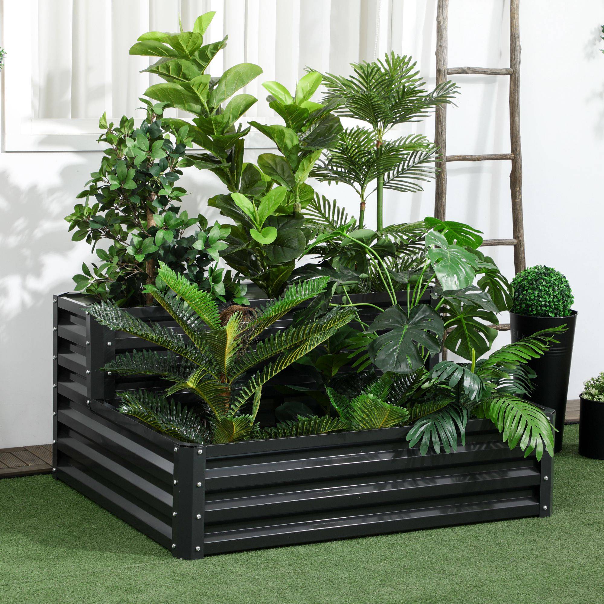 ComfortXL - Carré Potager 2 Étages en Acier Jardin Surélevé pour Légumes et Herbes 120x101x58cm - ComfortXL Outdoor Living - Image 3