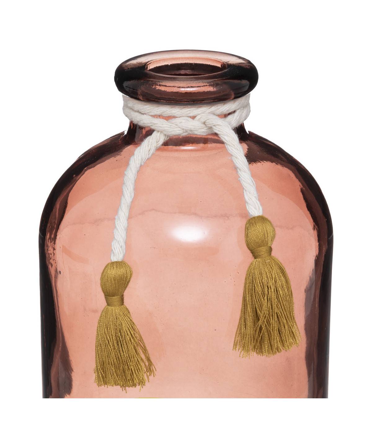 Vase en Verre avec Message et Pompons H 25 cm - Imagen 2