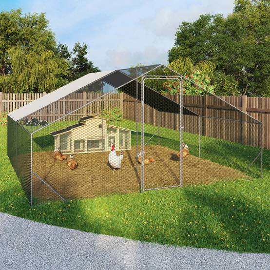 Enclos poulailler 16 m² parc grillagé 4x4 M acier galvanisé - Image 1