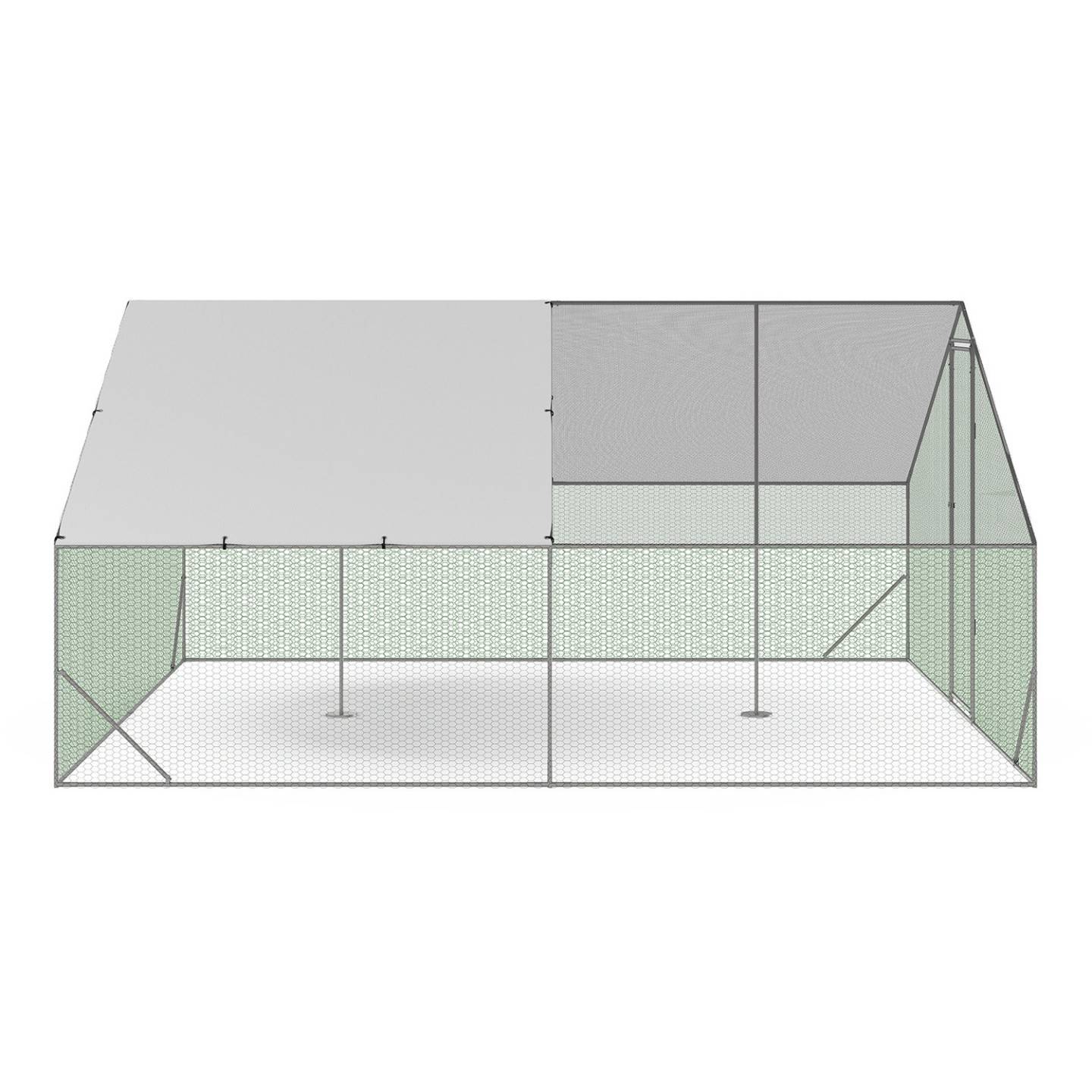 Enclos poulailler 16 m² parc grillagé 4x4 M acier galvanisé - Image 4