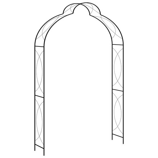 Tonnelle de Jardin Fer Noir Arche à Rosiers Pergola Solide Allée Entrée 150x34x240 cm - ComfortXL Outdoor Living - Image 1