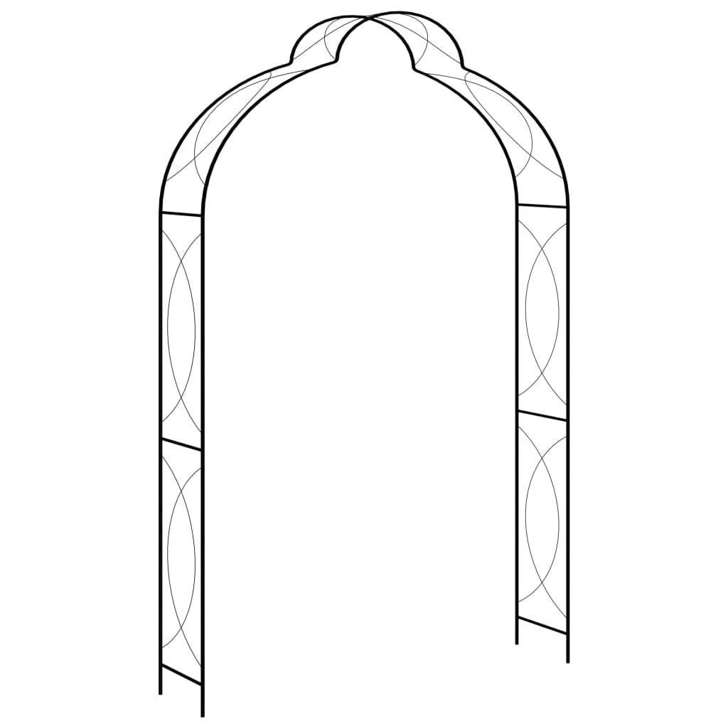Tonnelle de Jardin Fer Noir Arche à Rosiers Pergola Solide Allée Entrée 150x34x240 cm - ComfortXL Outdoor Living - Image 1