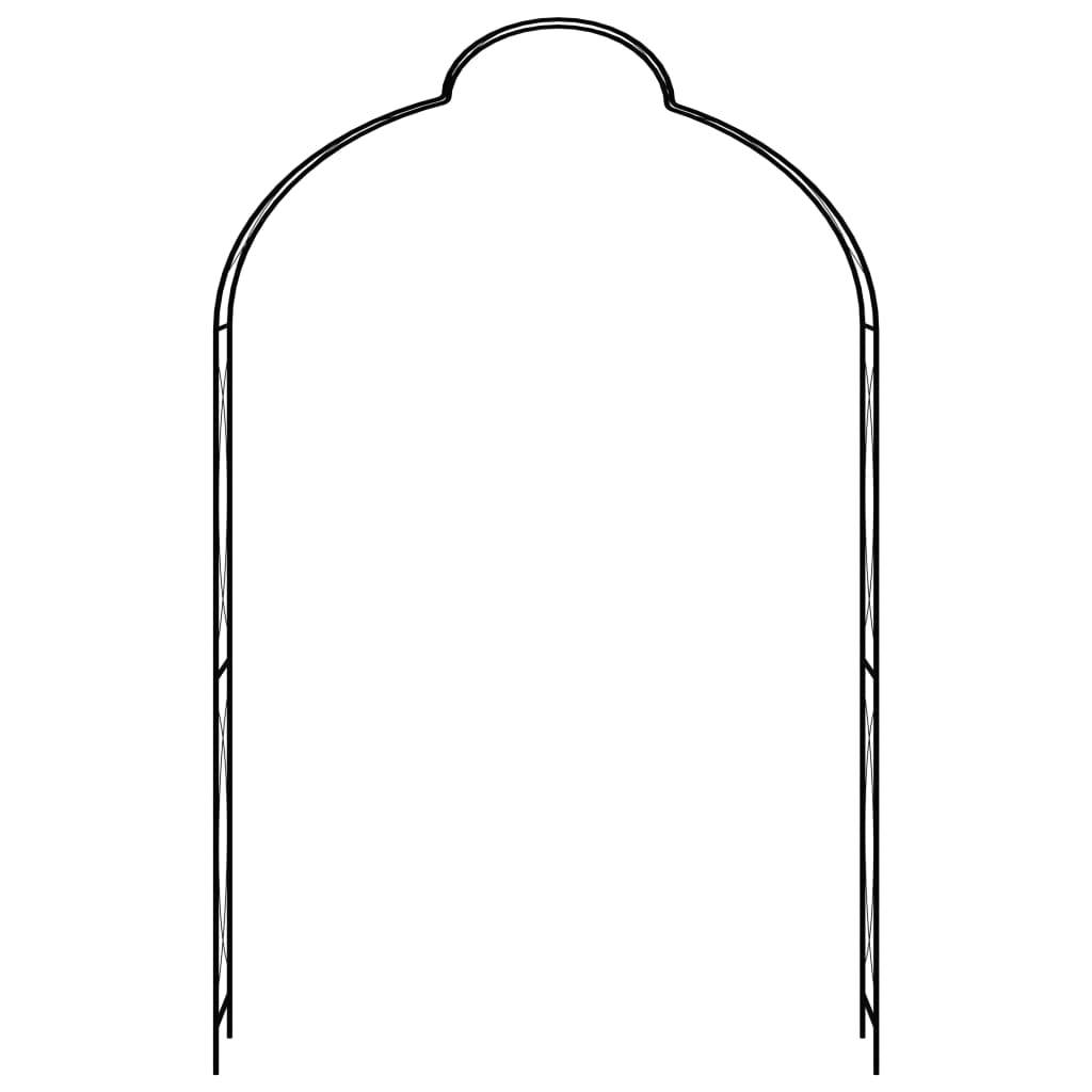 Tonnelle de Jardin Fer Noir Arche à Rosiers Pergola Solide Allée Entrée 150x34x240 cm - ComfortXL Outdoor Living - Image 2
