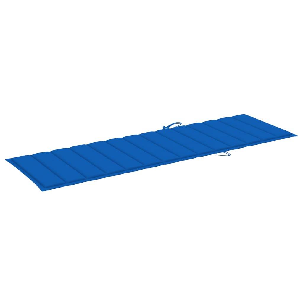 Helloshop26 - Transat chaise longue bain de soleil lit de jardin terrasse meuble d'extérieur avec coussin bleu royal bois de pin imprégné - Imagen 4