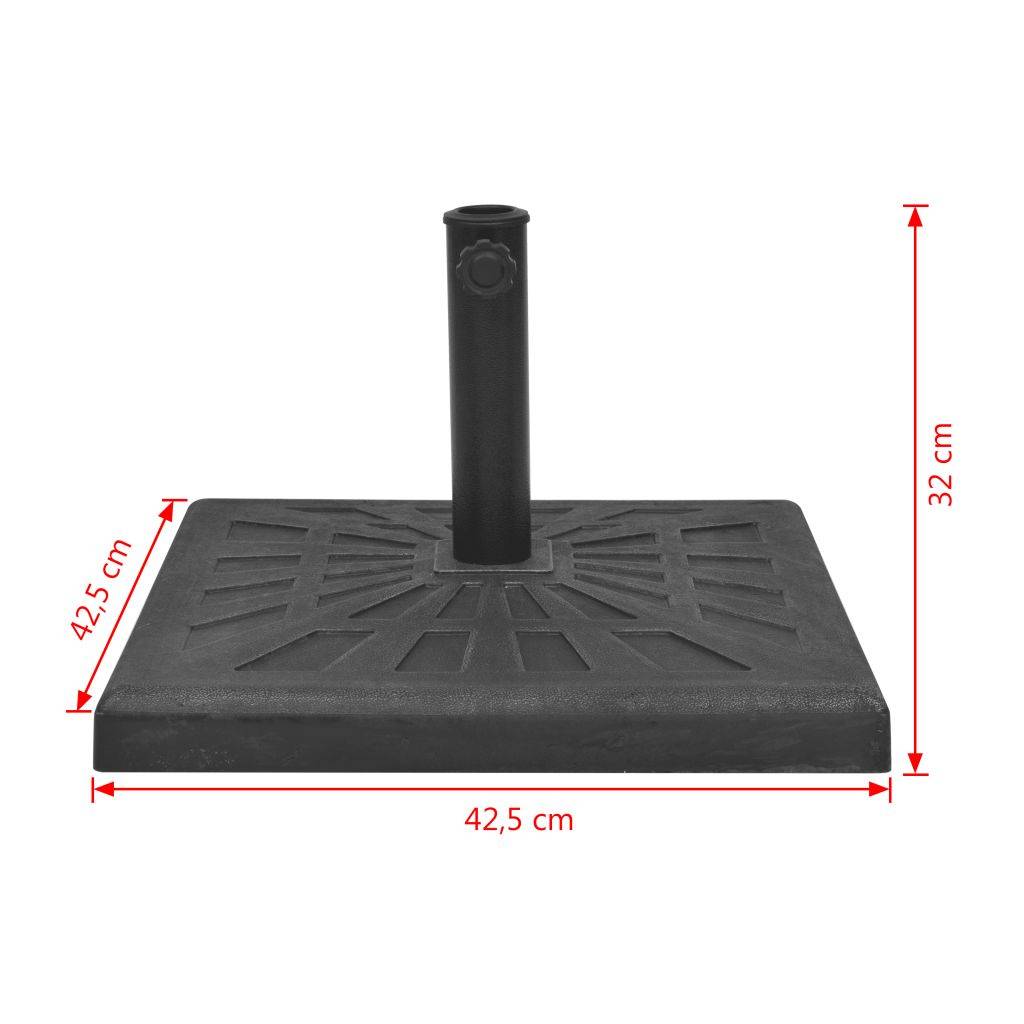 Helloshop26 - Socle pied base carrée de parasol résine diamètre 38 et 48 mm noir 12 kg - Imagen 6