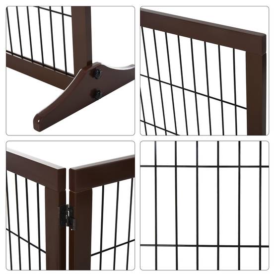 Barrière de sécurité bois de pin brun 185.00 x 36.00 x 71.00 cm - PANGIVO - Image 7