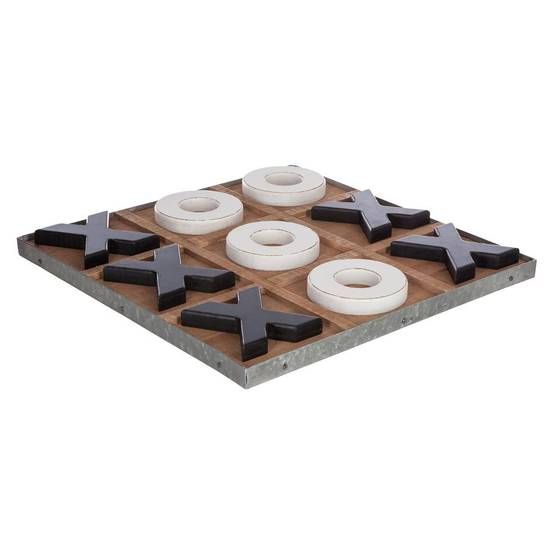 Atmosphera - Jeu de morpion Issac 35x35cm bois - Atmosphera Créateur d'intérieur - Image 1