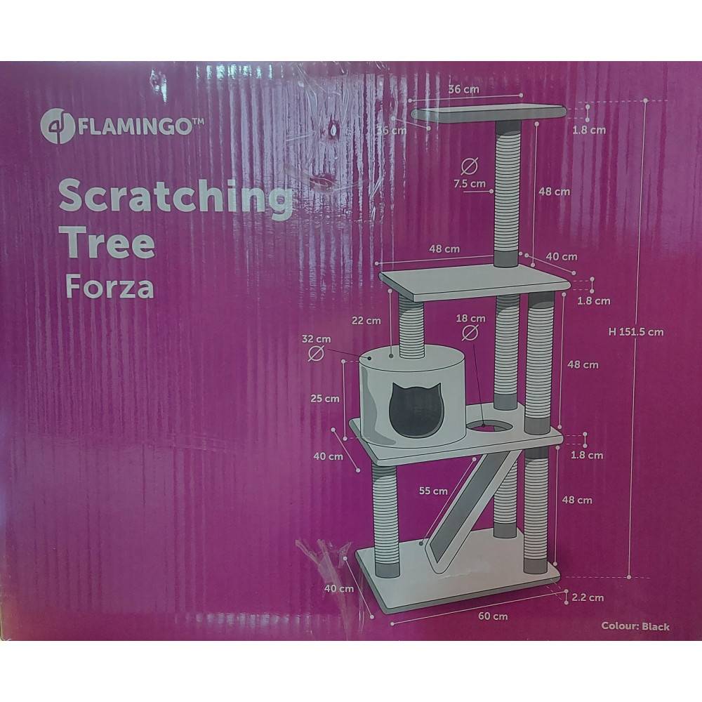 Flamingo - Arbre a chat FORZA gris 60 x 40 x hauteur 151.5 cm - Imagen 5