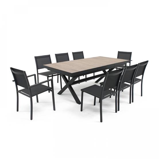 Oviala - Table extensible aluminium et céramique avec 10 chaises Tivoli - Oviala - Image 4
