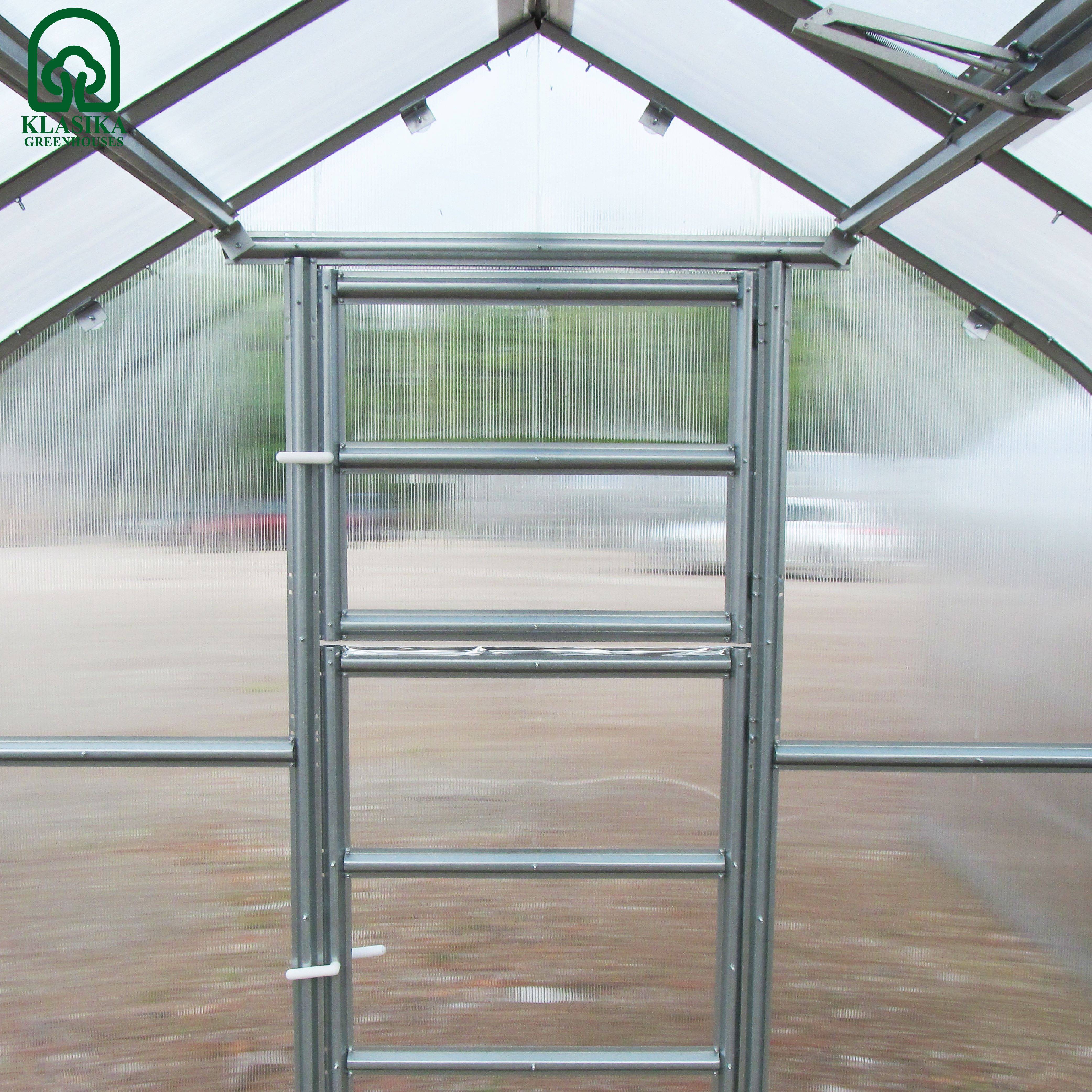 Serre KLASIKA Standard 10m2, 2,5m x 4m, 6 mm avec revêtement en polycarbonate (Avec 2 toits ouvrants automatiques) - Image 4