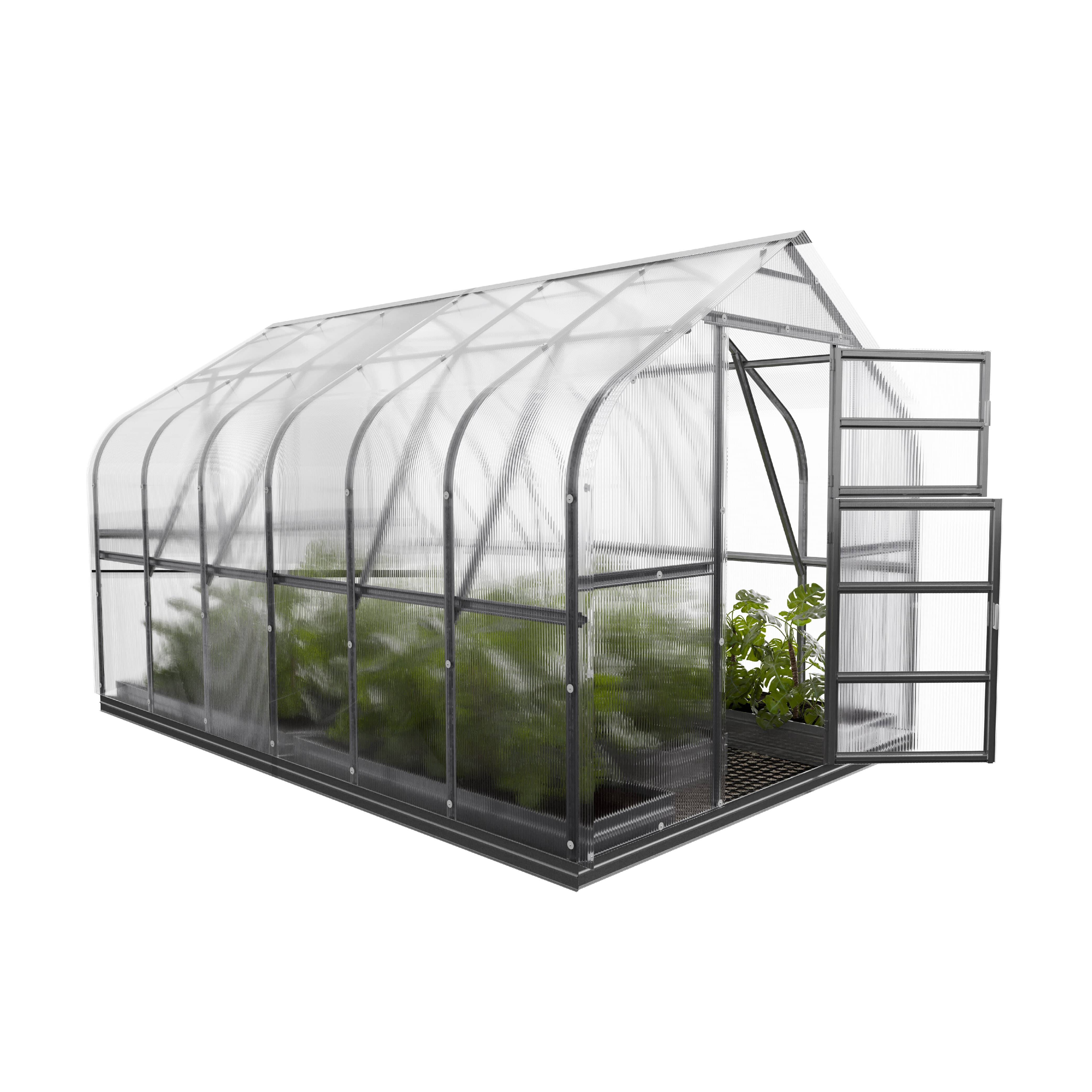 Serre KLASIKA Standard 10m2, 2,5m x 4m, 6 mm avec revêtement en polycarbonate (Avec 2 toits ouvrants automatiques) - Image 3