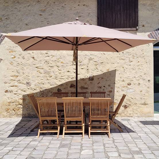 Parasol droit taupe 3x3 m Pegasia - Gecko Jardin - Imagen 6