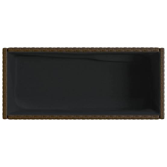 2 pcs Jardinières avec étagère, Bac à fleurs, Pot de fleurs brun 90x40x75 cm résine tressée - Image 9