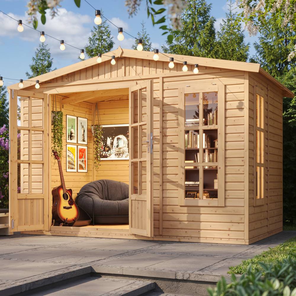 Timbela - Abri de jardin en bois 6 m² / l332xP222xH232cm - Cabanon jardin extérieur avec sol - Chalet de Loisirs - 17 mm d’épaisseur - Timbela M334FB - Image 1