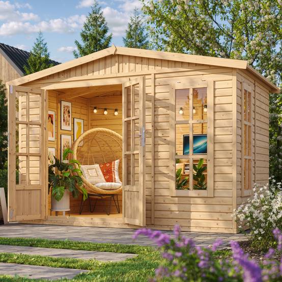 Timbela - Abri de jardin en bois 6 m² / l332xP222xH232cm - Cabanon jardin extérieur avec sol - Chalet de Loisirs - 17 mm d’épaisseur - Timbela M334FB - Image 5