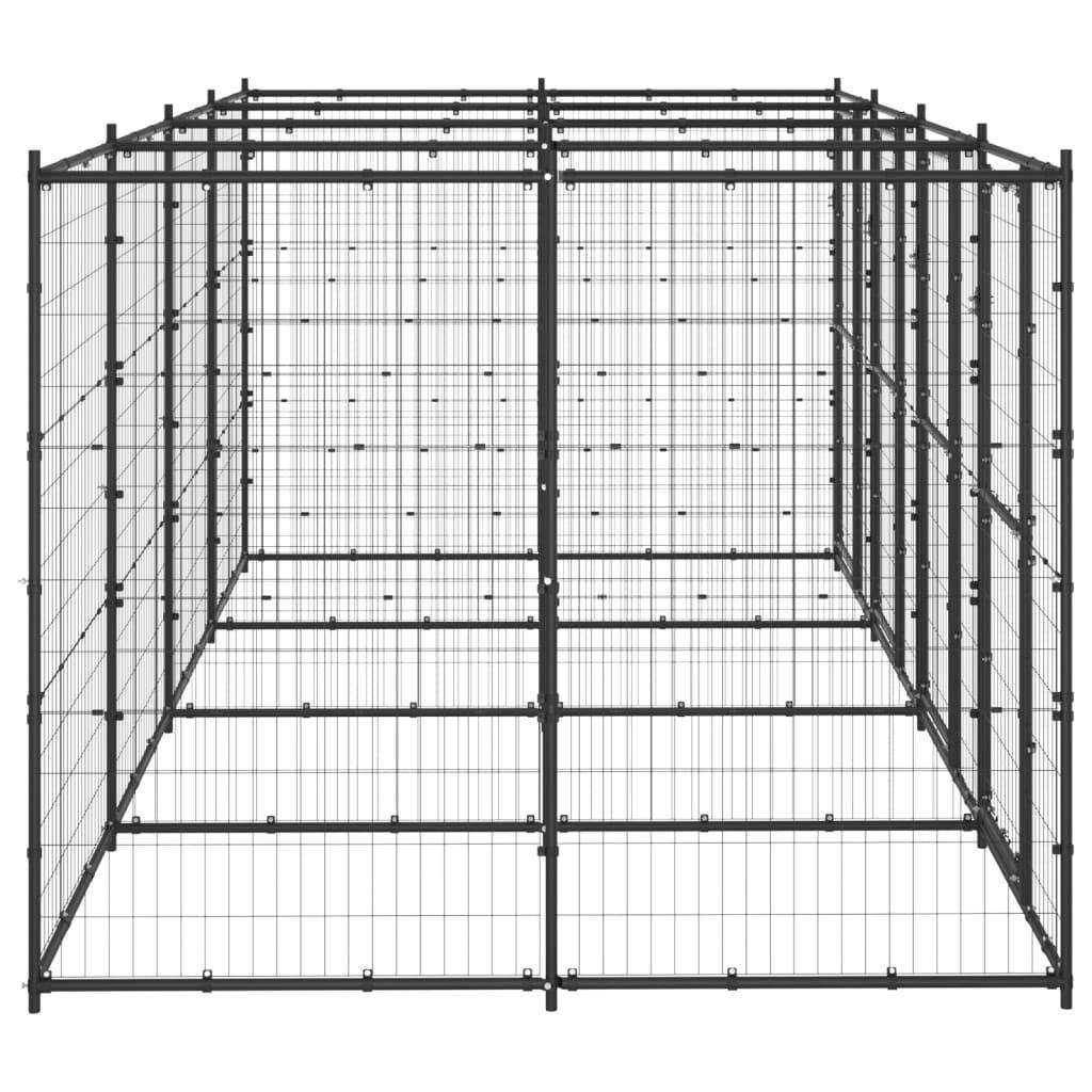 Helloshop26 - Chenil extérieur cage enclos parc animaux chien extérieur acier 9,68 m² - Imagen 4
