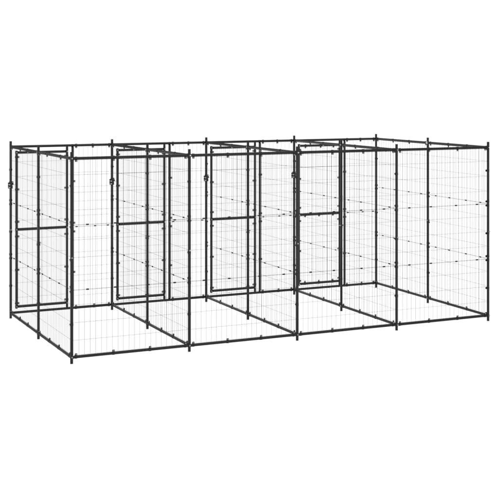 Helloshop26 - Chenil extérieur cage enclos parc animaux chien extérieur acier 9,68 m² - Imagen 5