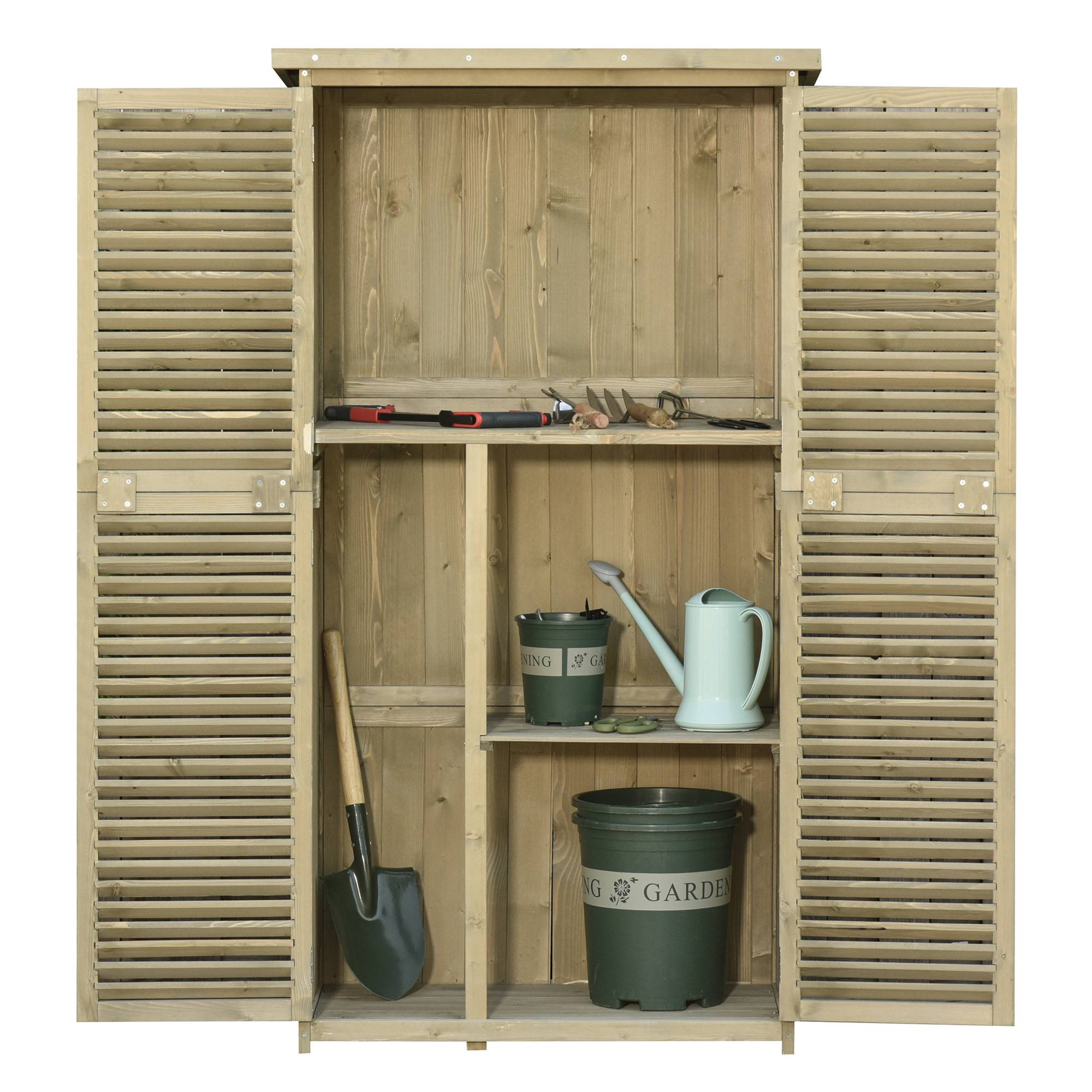 Abri de jardin bois avec 2 étagères 87x47x160 cm - Image 2