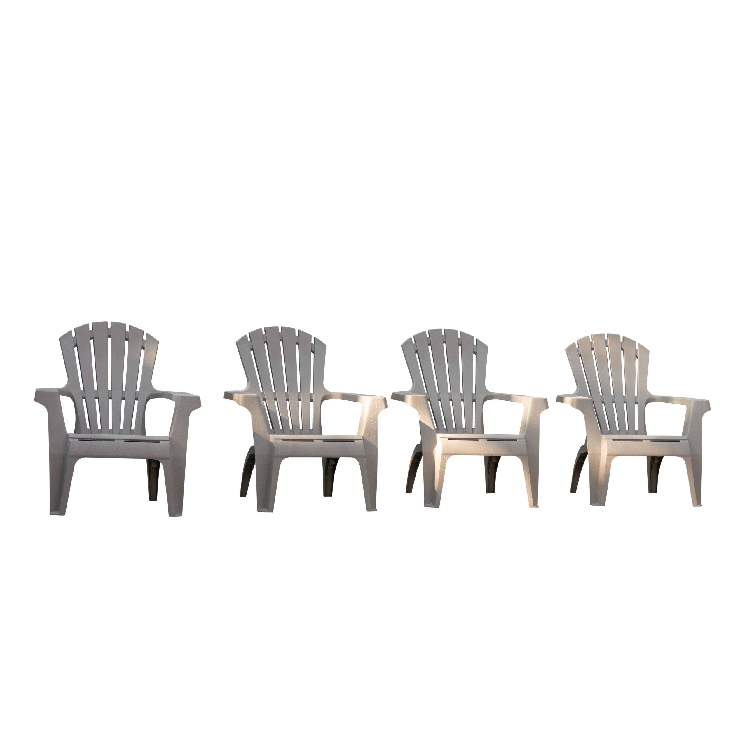 Wilsa Garden - Lot de 4 Fauteuils  Adirondack de jardin en résine empilables Taupe - Imagen 2