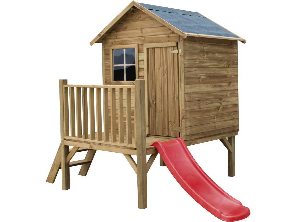 Habitat Et Jardin - Maisonnette En Bois Avec Toboggan "tomek" -habitat Et Jardin - Imagen 1