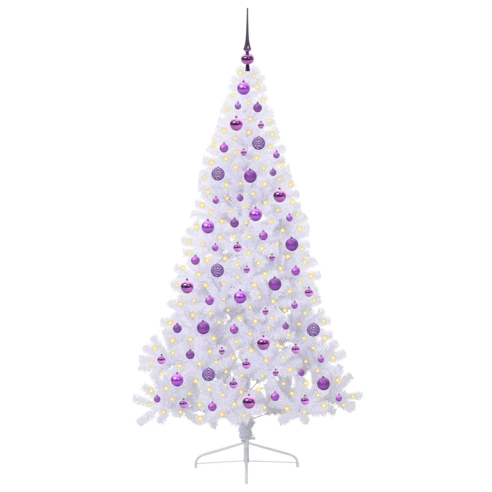 Vidaxl - Sapin de Noël artificiel avec 300 LED Blanc 180 cm PVC et Acier vidaXL 3426818 - Image 4