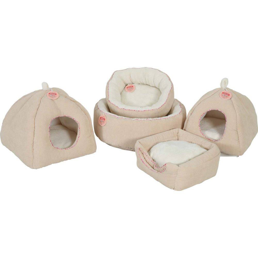 Zolux - Niche pour chats en velours côtelé Bloom - Imagen 2