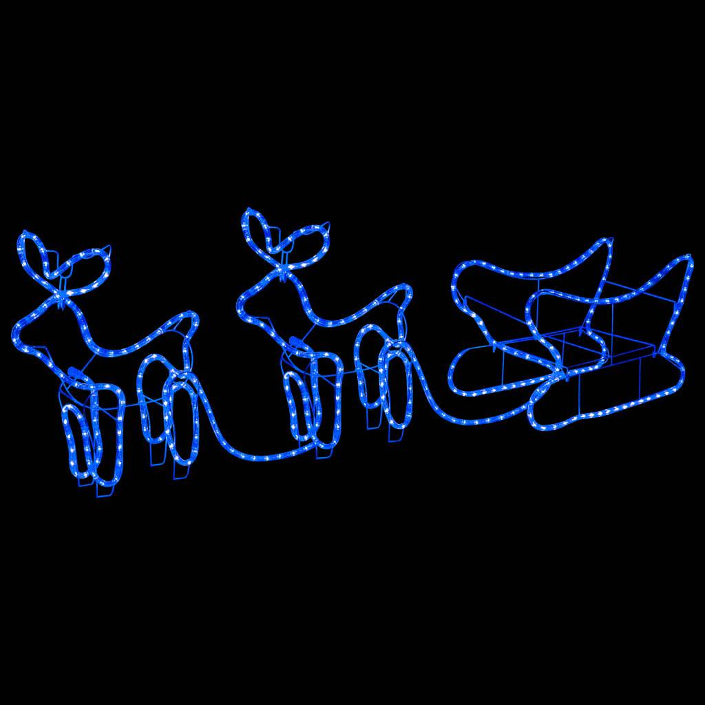 Renne et Traîneau de Noël Lumineux Décoration Jardin 576 LED Bleu – ComfortXL Outdoor Living - Image 2