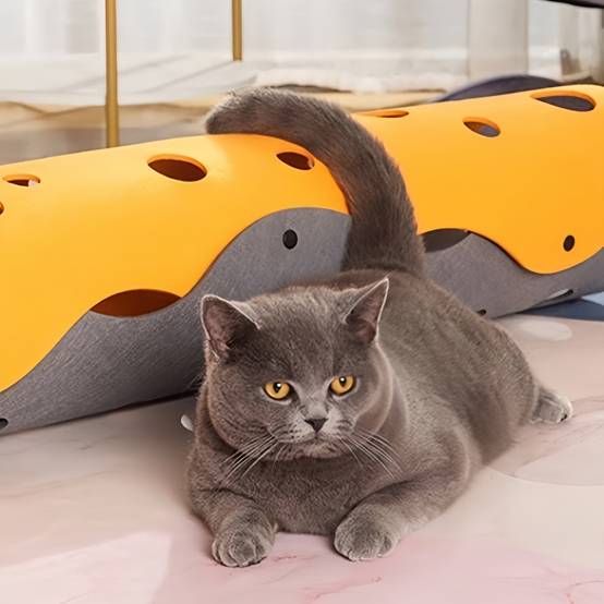 IntiMeg - Tunnel pour chat DIY Orange-gris 3 mm (65 x 30) IntiMeg - Image 5