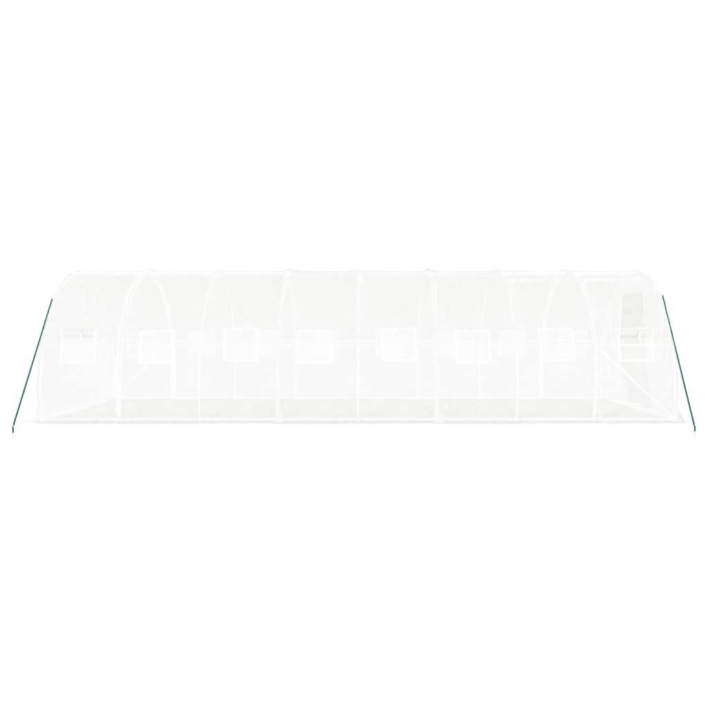 Serre de jardin 24m² - Serre de culture avec cadre en acier blanc 8x3x2 m MAISON CHIC - Image 5