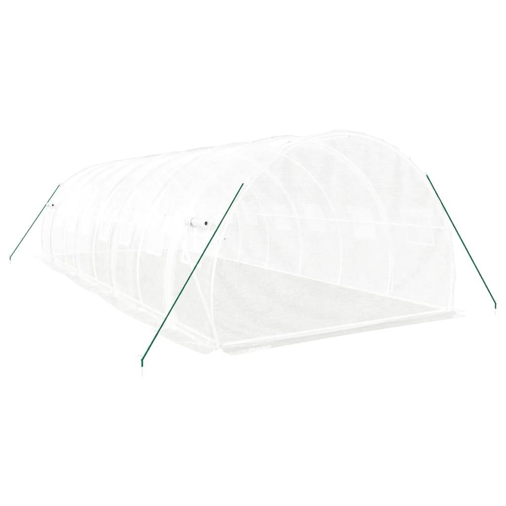Serre de jardin 24m² - Serre de culture avec cadre en acier blanc 8x3x2 m MAISON CHIC - Image 6