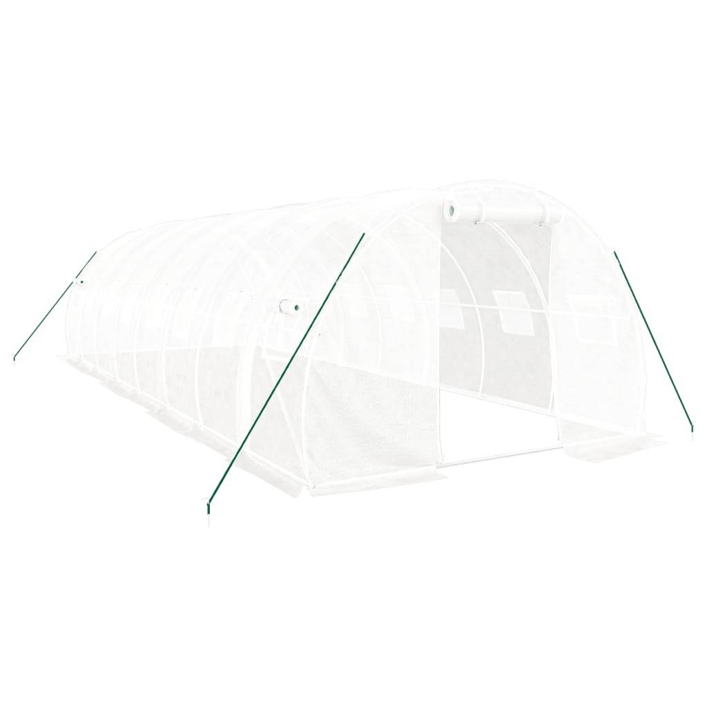 Serre de jardin 24m² - Serre de culture avec cadre en acier blanc 8x3x2 m MAISON CHIC - Image 2