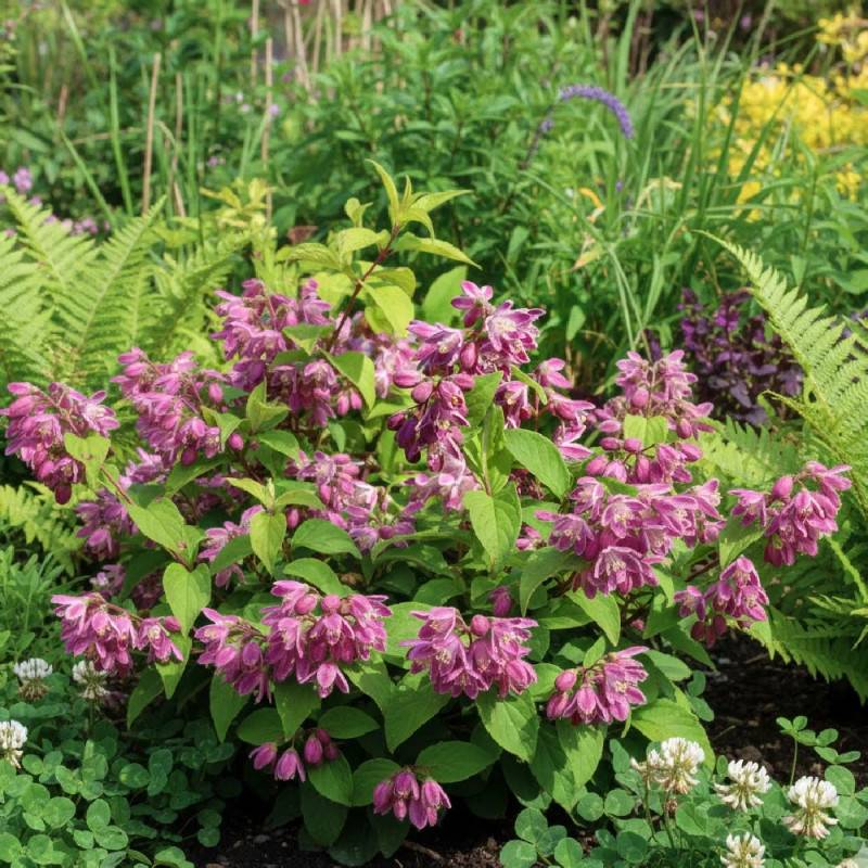 Deutzie Tourbillon Rouge, Deutzia à fleurs Rose - feuillage Caduc - Pot de 4L - 40/60 cm-  hauteur à maturité De 1,50 m à 2,00 m - Image 4