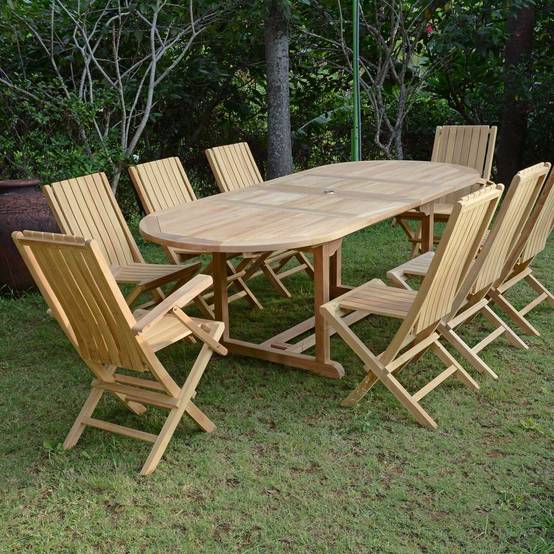 Salon de jardin en teck massif Fuji, 8 places - TECK'Attitude - Imagen 2